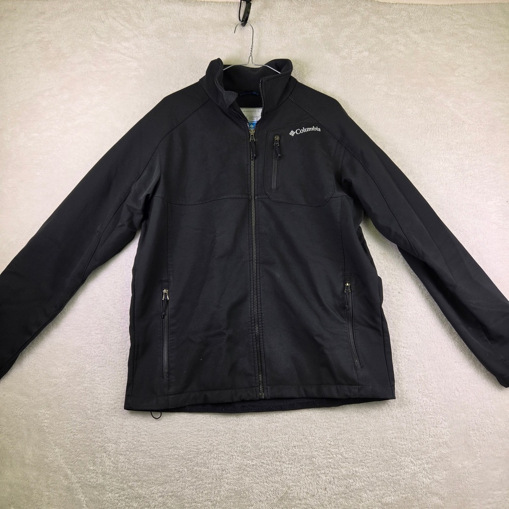 Columbia Mens Omni-Shield Softshell Jacket Black Full Zip Large 4369